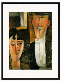 Gerahmter Kunstdruck Braut und Bräutigam