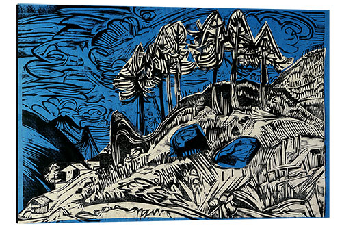Stampa su alluminio Trees on a Mountain Slope