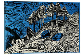 Tableau en aluminium Trees on a Mountain Slope