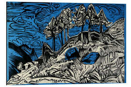 Magnettafel Bäume an einem Berghang