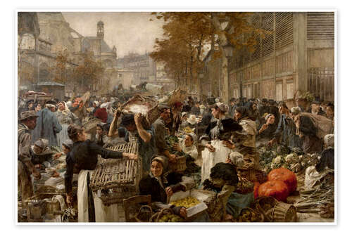 Poster Les Halles, Léon Lhermitte