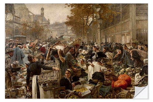 Selvklebende plakat Les Halles, Léon Lhermitte