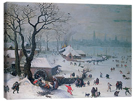 Canvastavla Winter Landscape near Antwerp, Lucas van Valckenborch