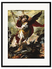 Kehystetty taidepainatus Saint Michael Vanquishing Satan, Francesco Maffei