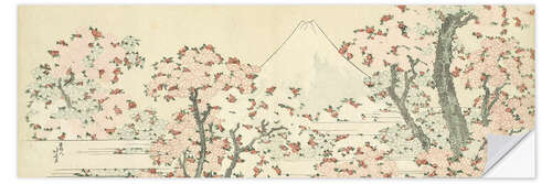 Sticker mural The Mount Fuji with Cherry Trees in Bloom