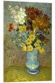 Stampa su vetro acrilico Flowers in a Bleuen Vase