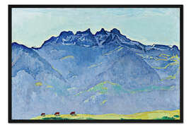 Gerahmter Kunstdruck Ansicht der Dents-du-Midi von Champéry aus