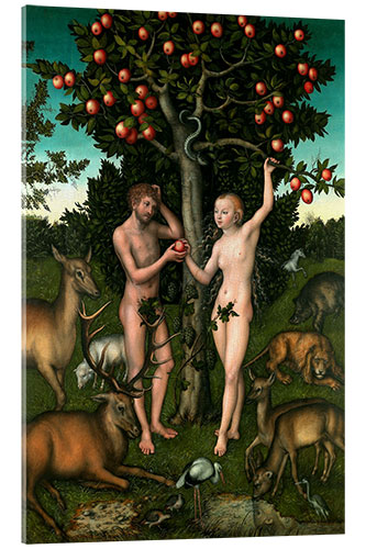 Acrylic print Adam and Eve