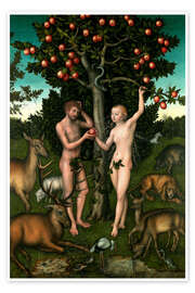 Poster  Adam and Eve - Lucas Cranach d.Ä.