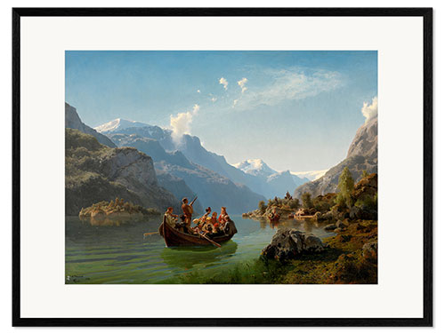 Framed art print Bridal Journey in Hardanger, Hans Gude