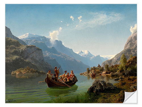 Adesivo murale Bridal Journey in Hardanger, Hans Gude