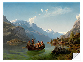 Naklejka na ścianę Bridal Journey in Hardanger, Hans Gude