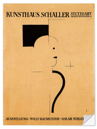 Selvklebende plakat Exhibition Willy Baumeister - Oskar Schlemmer, 1918