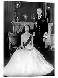 Acrylglas print Queen Elizabeth II and Duke of Edinburgh, 1953