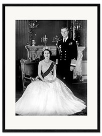 Stampa artistica con cornice Queen Elizabeth II and Duke of Edinburgh, 1953
