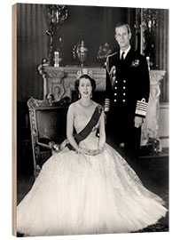 Cuadro de madera Queen Elizabeth II and Duke of Edinburgh, 1953