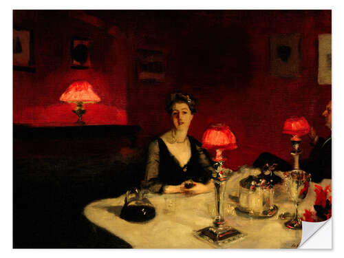 Adesivo murale A Dinner Table at Night, 1884