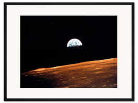 Gerahmter Kunstdruck Die Erde aus der Umlaufbahn von Apollo 10 um den Mond, 1969