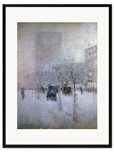 Gerahmter Kunstdruck Spätnachmittag, New York, Winter 1900