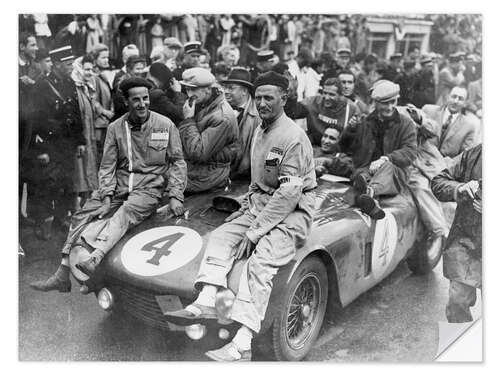 Selvklæbende plakat Froilan Gonzalez und Maurice Trintignant, Le Mans 24 hours, 1954