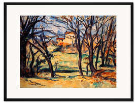 Gerahmter Kunstdruck Haus hinter Bäumen an der Straße nach Tholonet, 1885