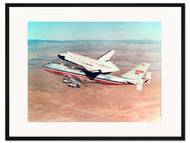 Gerahmter Kunstdruck Space Shuttle Orbiter auf einem Boeing 747 Trägerflugzeug, 1977