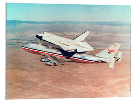 Magnettafel Space Shuttle Orbiter auf einem Boeing 747 Trägerflugzeug, 1977