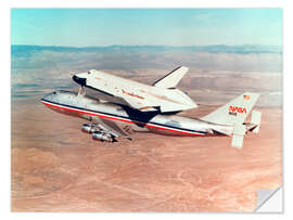 Sticker mural Space Shuttle Orbiter on a Boeing 747 carrier aircraft, 1977