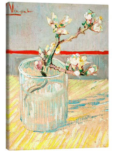 Quadro em tela Sprig of Flowering Almond Blossom in a Glass, 1888