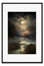 Gerahmter Kunstdruck Sturm in der Nordsee, 1865