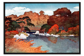 Gerahmter Kunstdruck Herbst im Hundert-Blumen-Garten in Muko-Jima