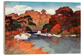 Cuadro de madera Autumn in Hundred Flower Garden at Muko-Jima - Yoshida Hiroshi
