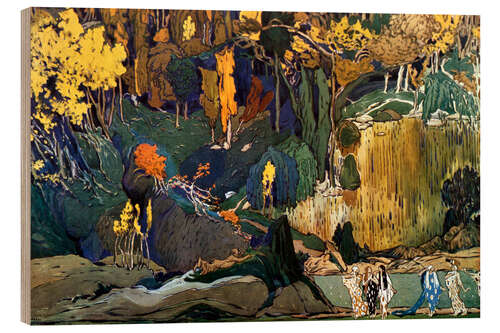 Wood print Décor for Debussy's ballet L'Apres-midi d'un faune (The Afternoon of a Faun)