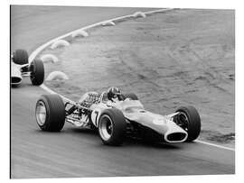 Aluminium print Graham Hill in a Lotus 49, Le Mans, 1967