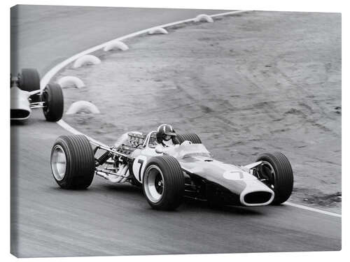 Tableau sur toile Graham Hill in a Lotus 49, Le Mans, 1967