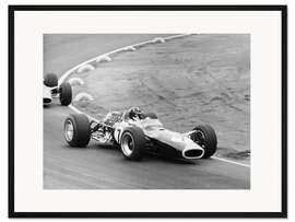 Gerahmter Kunstdruck Graham Hill in einem Lotus 49, Le Mans, 1967