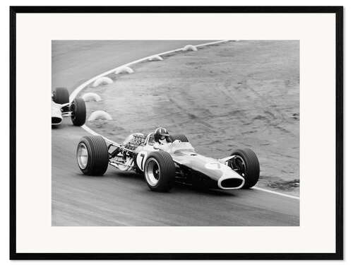 Impresión de arte enmarcada Graham Hill in a Lotus 49, Le Mans, 1967