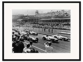Gerahmter Kunstdruck Start des Grand Prix von Großbritannien, Liverpool, 1955