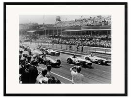 Impression artistique encadrée Start of the British Grand Prix, Liverpool, 1955