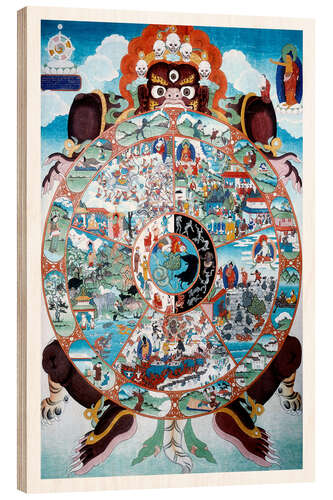 Quadro de madeira The Wheel of Life, Tibet