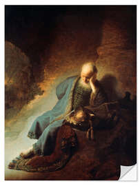 Selvklæbende plakat The Prophet Jeremiah Mourning over the Destruction of Jerusalem, 1630