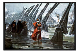 Gerahmter Kunstdruck Kardinal Richelieu bei der Belagerung von La Rochelle, 1628