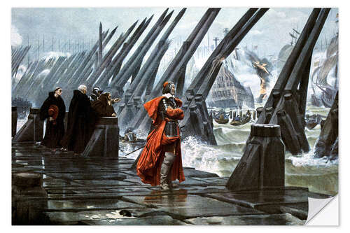 Muursticker Cardinal Richelieu at the Siege of La Rochelle, 1628