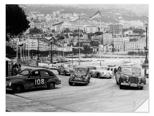 Selvklebende plakat The Monte Carlo Rally, Monaco, 1954