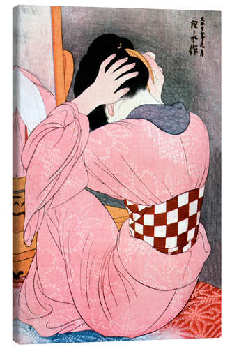 Stampa su tela A Girl Dressing her Hair, Ito Shinsui, 1921