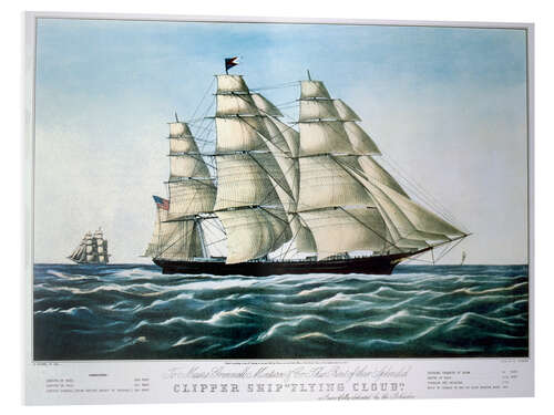 Tableau en PVC Clipper Ship "Flying Cloud", E. Brown Jr.