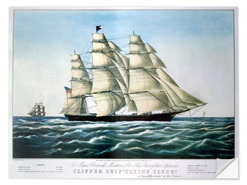 Sticker mural Clipper Ship "Flying Cloud", E. Brown Jr.