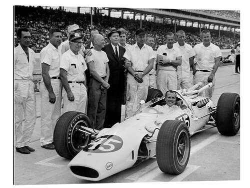 Stampa su plexi-alluminio AJ Foyt in Lotus-Ford, Indianapolis 500, 1965