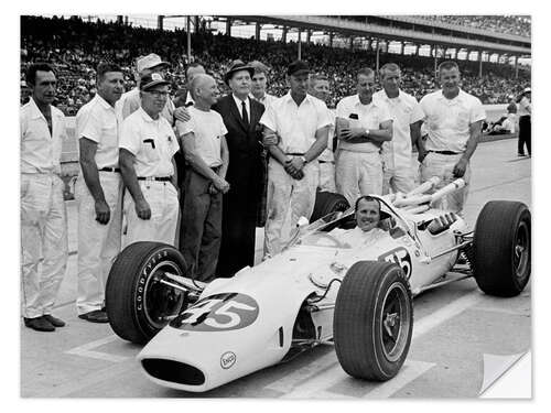 Sticker mural AJ Foyt in Lotus-Ford, Indianapolis 500, 1965