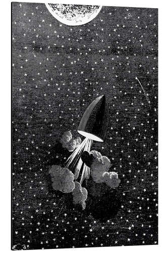 Aluminiumsbilde Jules Verne, Around the Moon, 1865